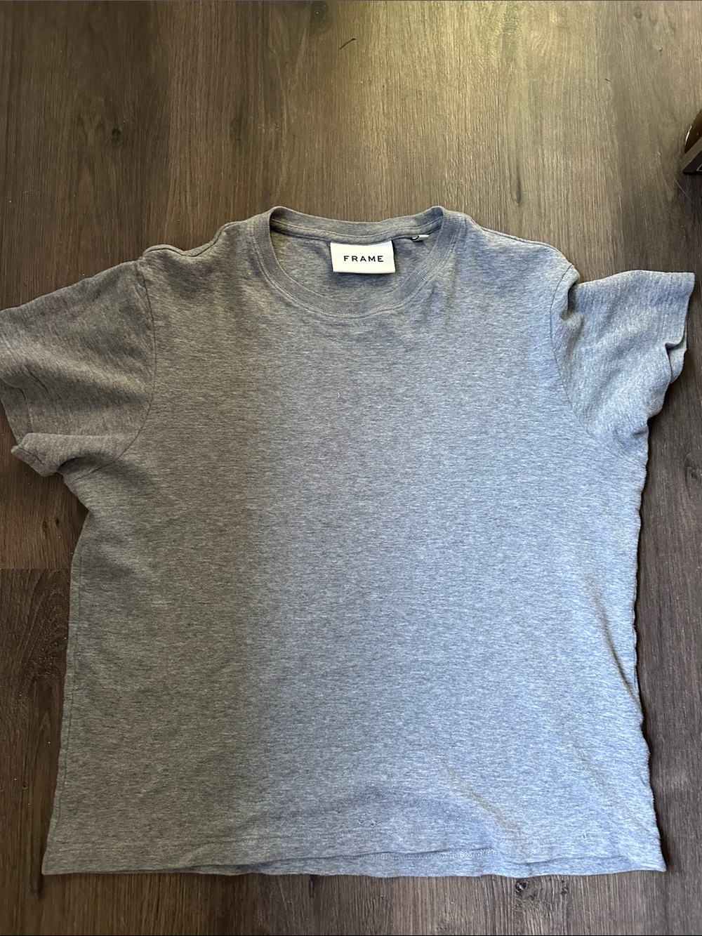Frame Duo Fold Short-Sleeve Crewneck T-Shirt in Heather Gray